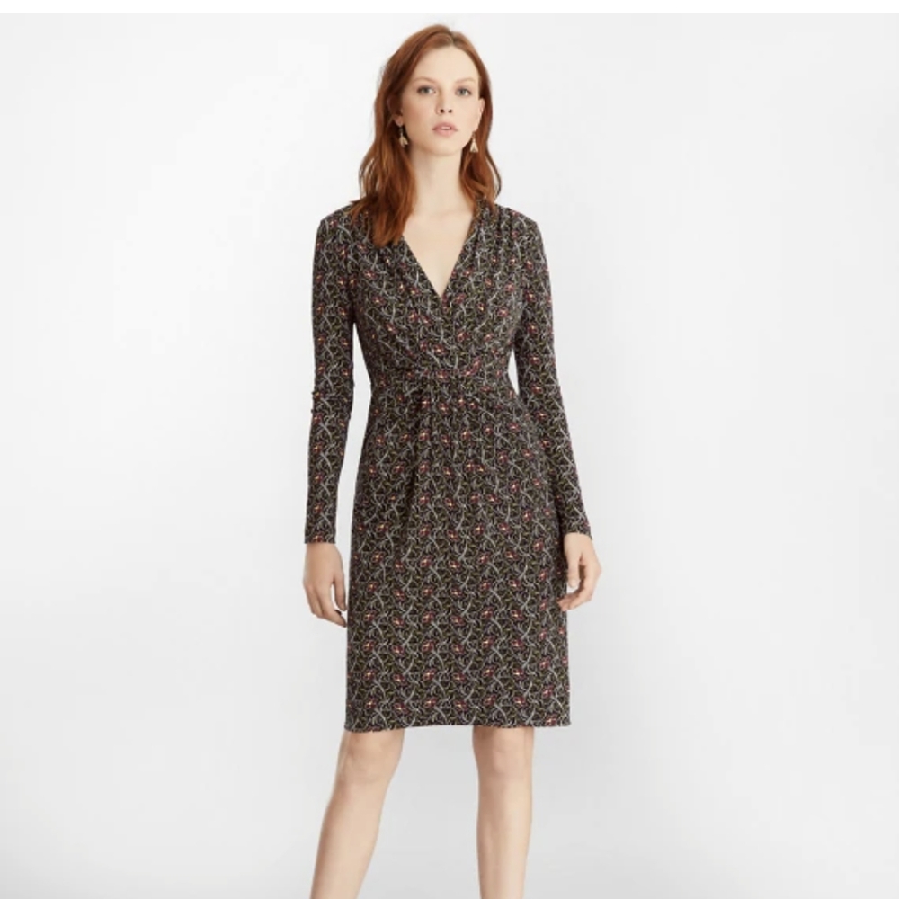 Brooks brothers faux wrap Jersey floral dress NWT